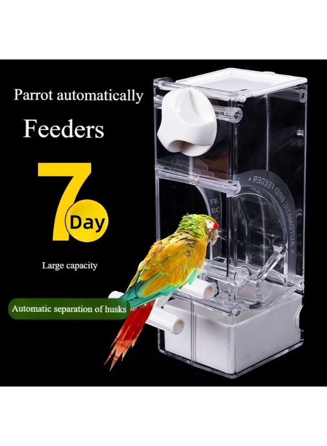 Oldzhan 400ML Parrot Bird Food Box Anti spill Automatic Dispenser Anti splash External Bird Feeding Device Tiger Skin Peony Xuan Feng Supplies - Image 1